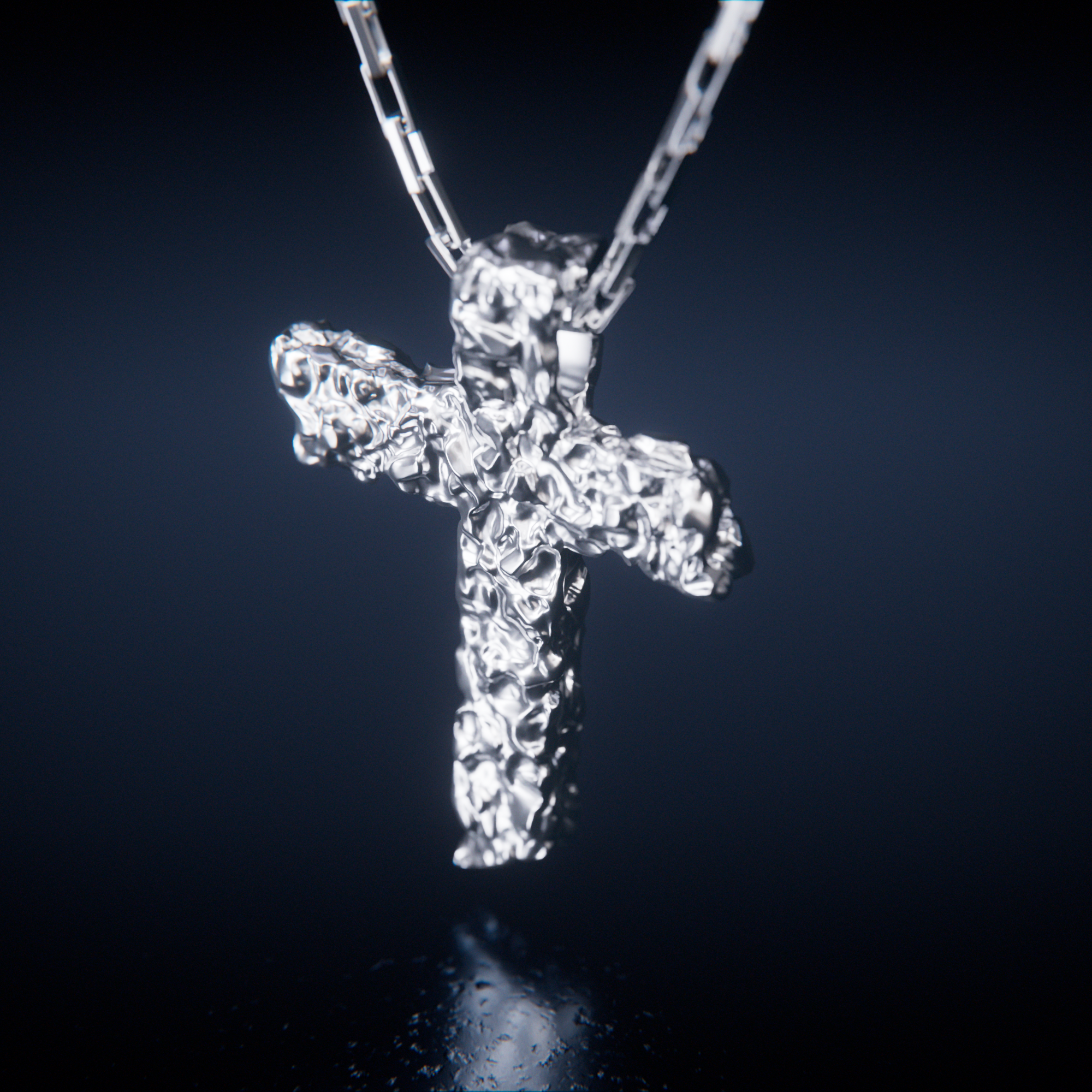Crushed Cross Silver — angle