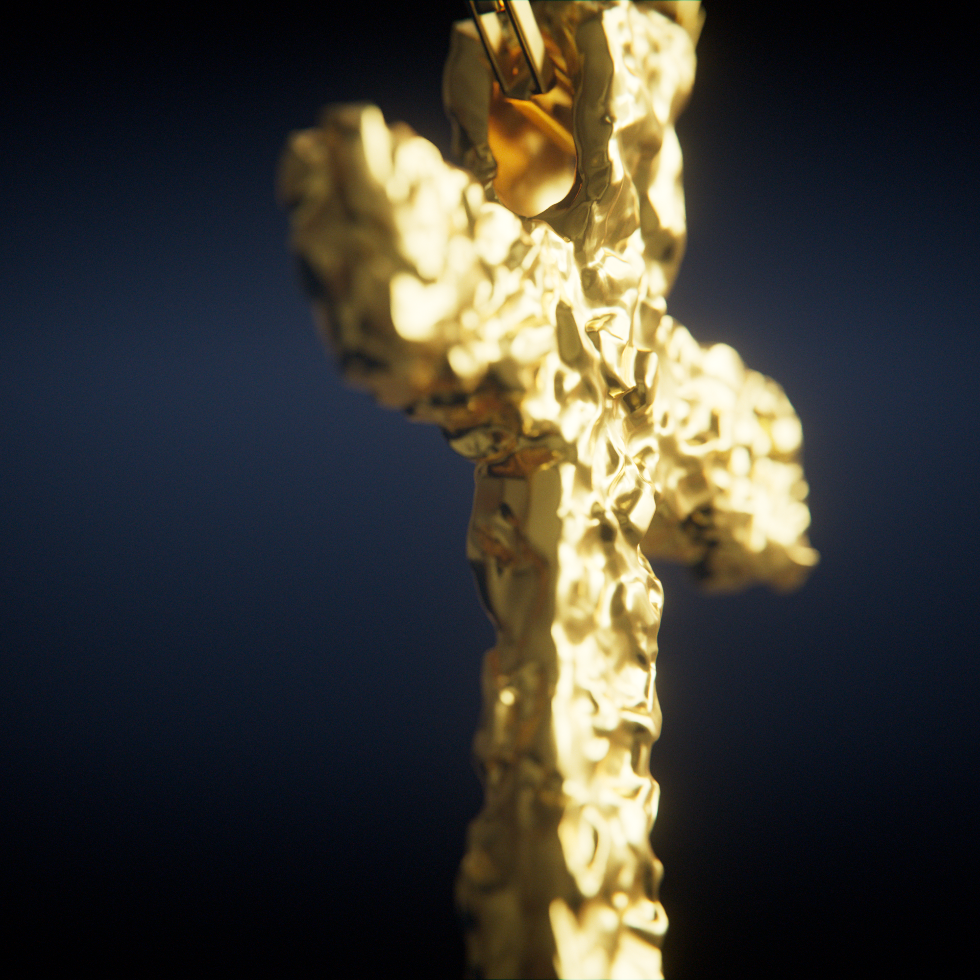 Crushed Cross Gold — closeup