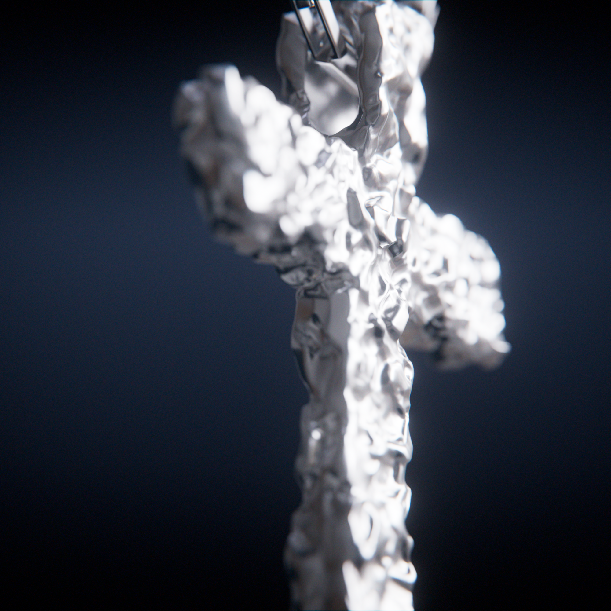 Crushed Cross Silver — closeup