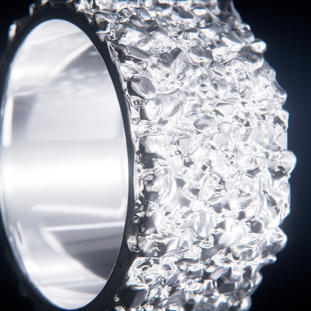 Crushed V2 Silver — closeup